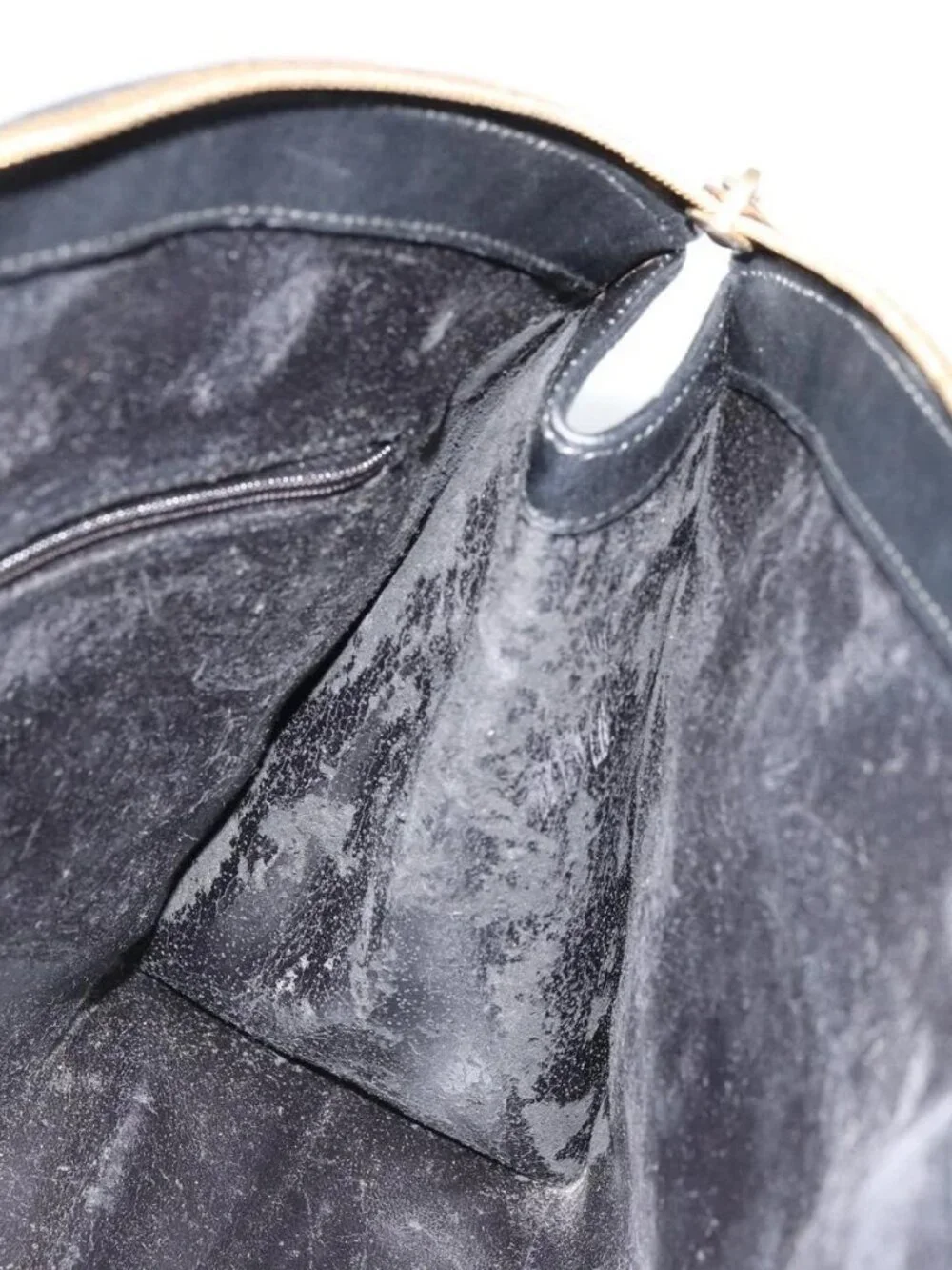 GUCCI Hand Bag Leather Black Gold 000 2058 0569 0 Auth